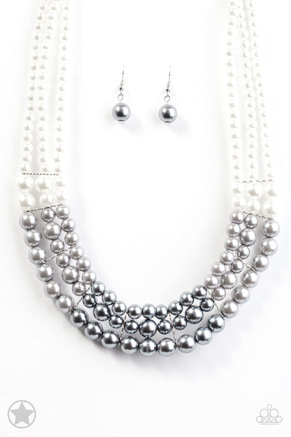 Lady In Waiting Pearl Blockbuster Necklace - Paparazzi Accessories - jazzy-jewels-gems