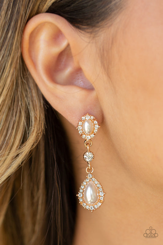 All-GLOWING Gold Earring - Paparazzi Accessories