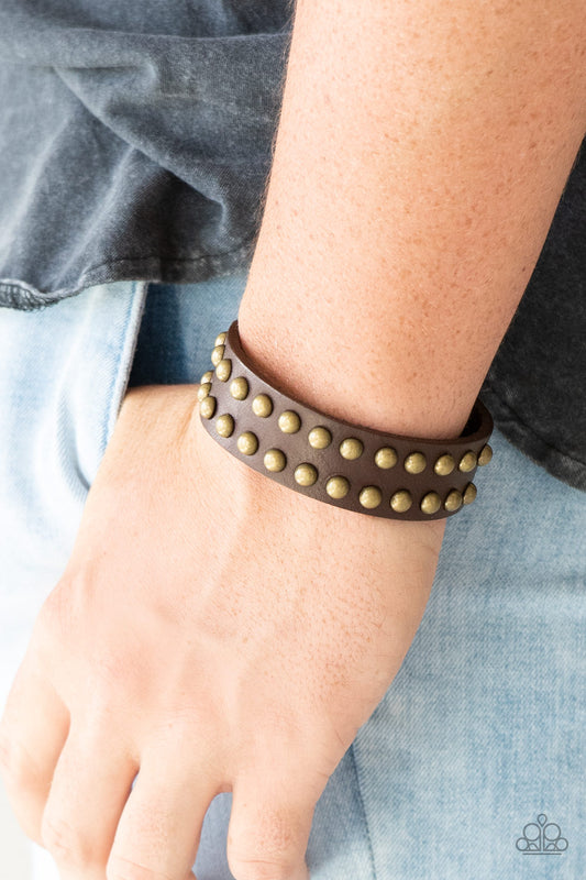 Biker Bold Brown Urban Bracelet - Paparazzi Accessories