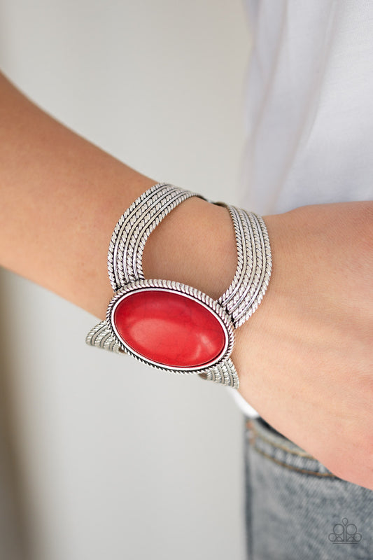 Coyote Couture Red Cuff Bracelet - Paparazzi Accessories