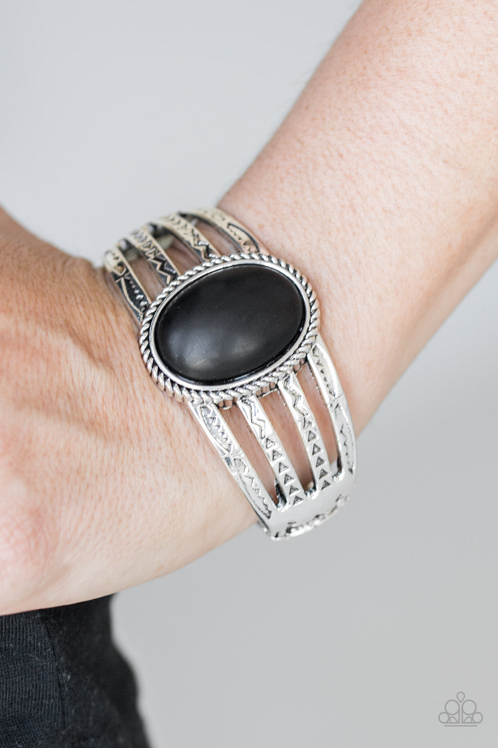 Desert Glyphs Black Bracelet - Paparazzi Accessories