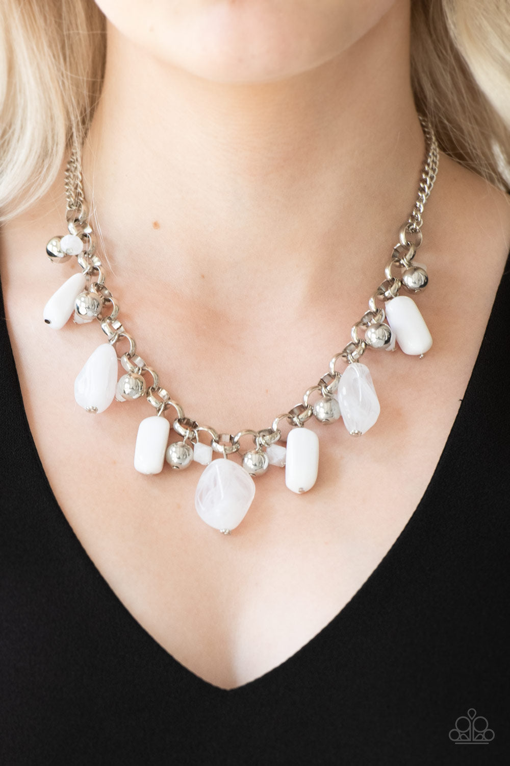 Grand Canyon Grotto White Necklace - Paparazzi Accessories