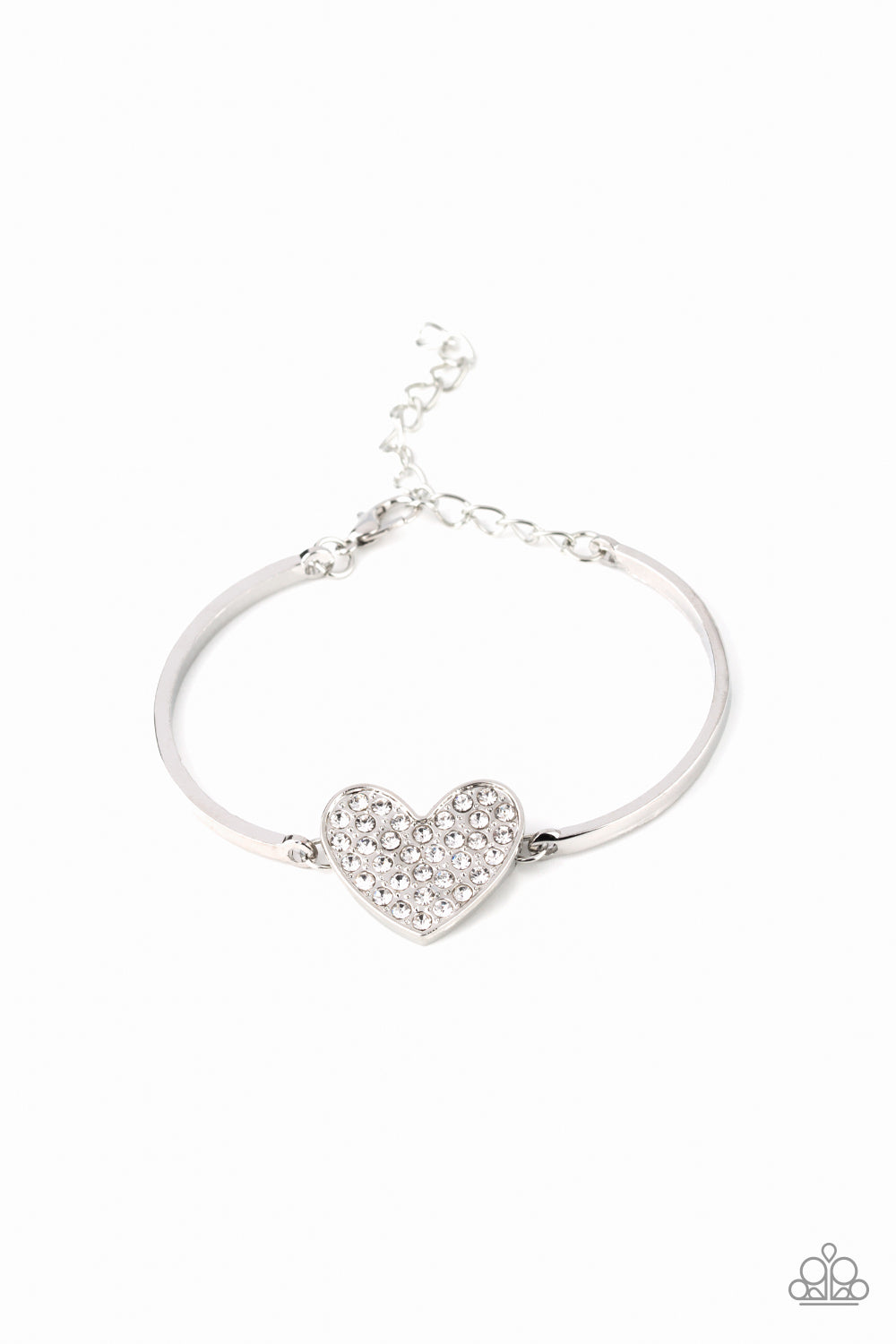 Heart-Stopping Shimmer White Bracelet - Paparazzi Accessories