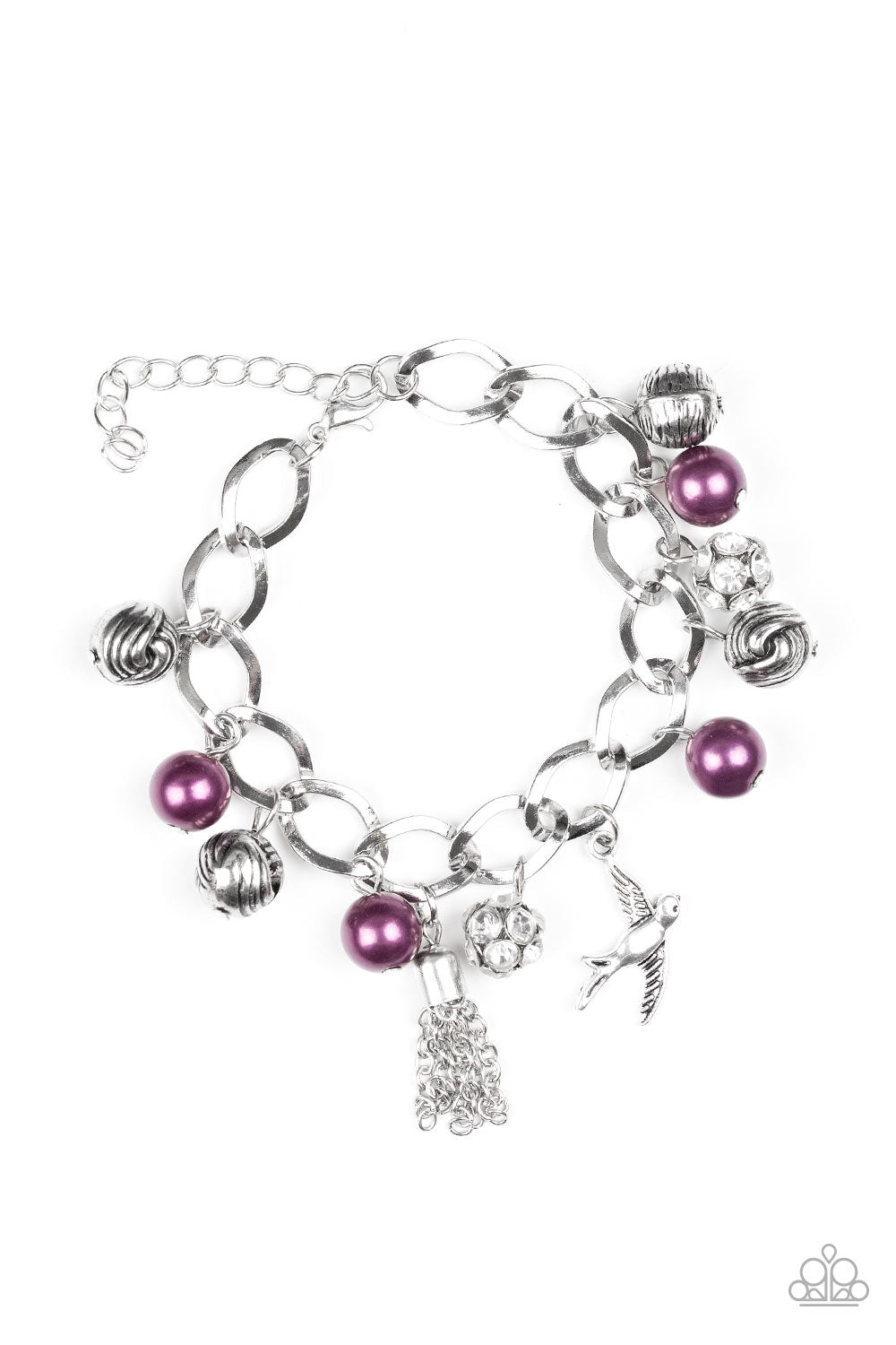 Lady Love Dove Purple Charm Bracelet - Paparazzi Accessories