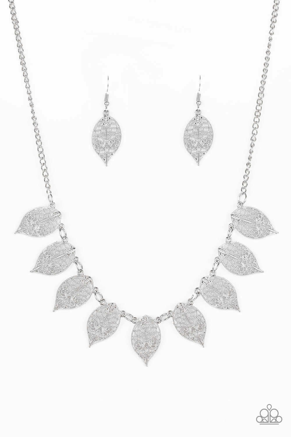 Leafy Lagoon Silver Necklace - Paparazzi Accessories