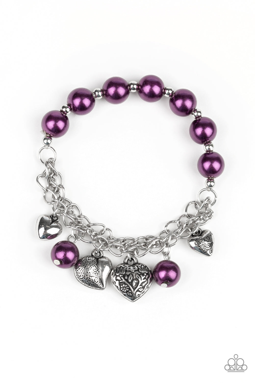 More Amour Purple Charm Bracelet - Paparazzi Accessories