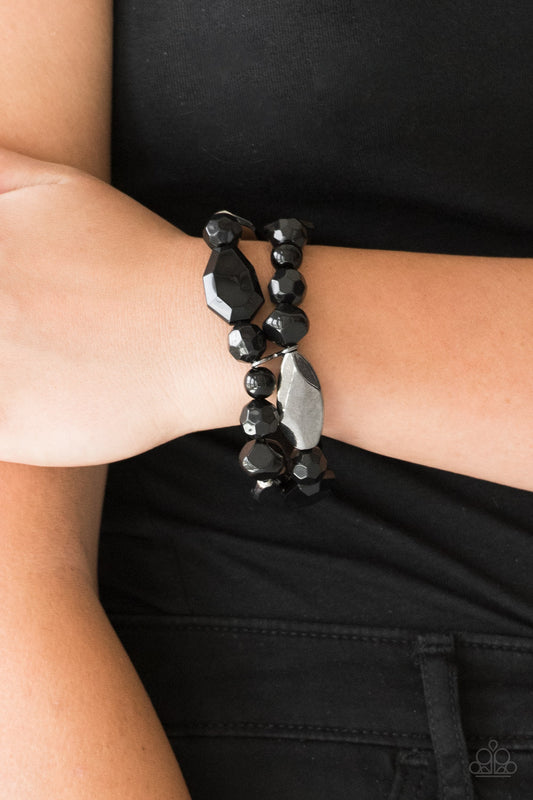 Rockin Rock Candy Black Bracelet - Paparazzi Accessories