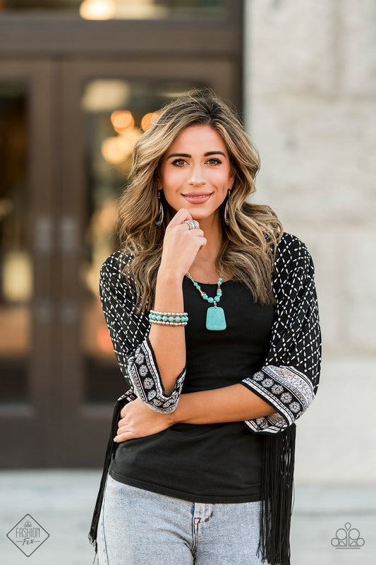 Simply Santa Fe Turquoise Complete Trend Blend Fashion Fix Set (December 2019) - Paparazzi Accessories