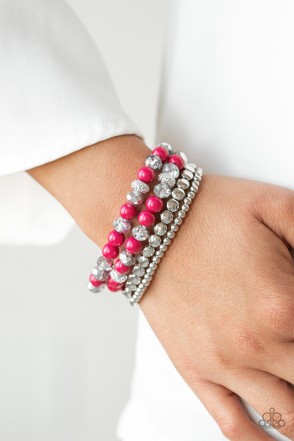 Socialize Pink Bracelet - Paparazzi Accessories - jazzy-jewels-gems