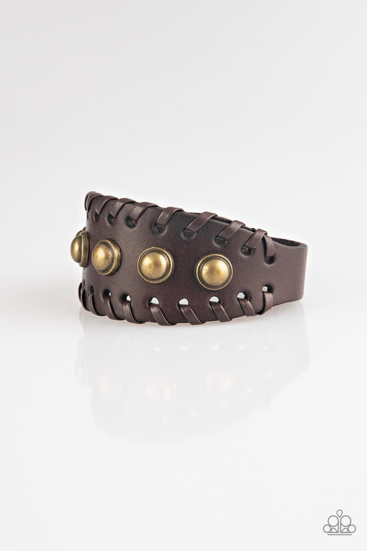 Urban Cowboy Brown Wrap Bracelet - Paparazzi Accessories