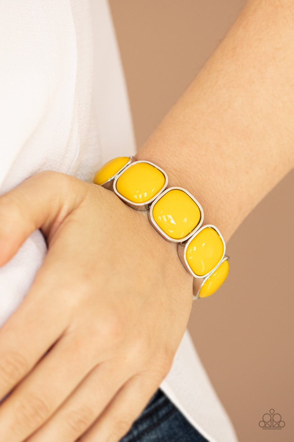 Vivacious Volume Yellow Bracelet - Paparazzi Accessories