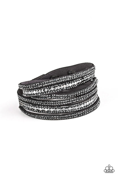 Rock Star Attitude Silver Wrap Bracelet - Paparazzi Accessories