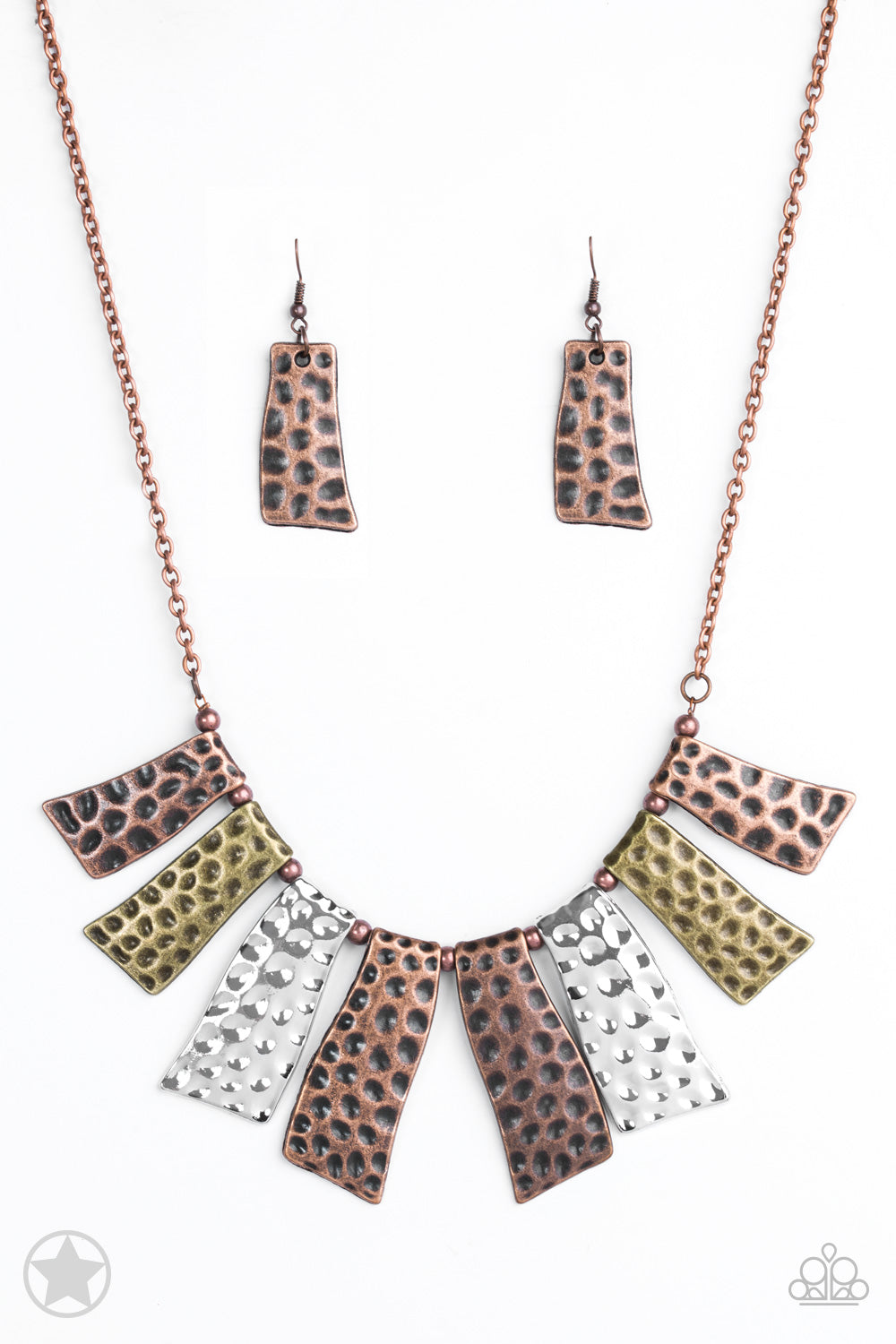 A Fan of the Tribe Multi Blockbuster Necklace - Paparazzi Accessories - jazzy-jewels-gems