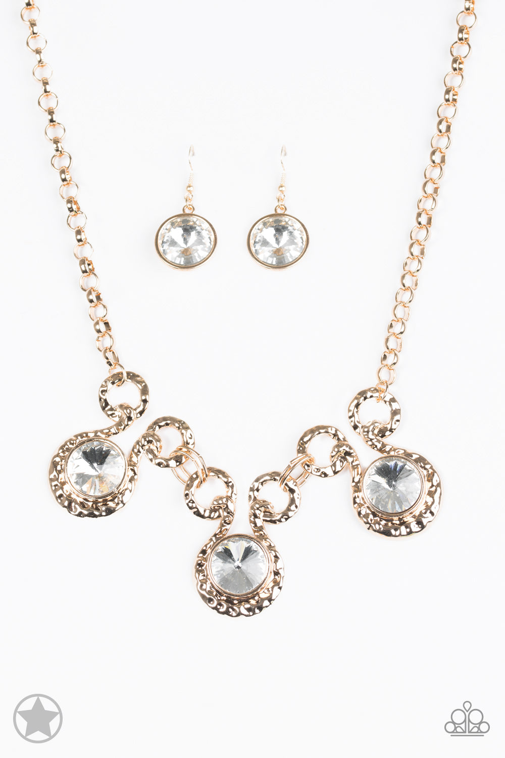 Hypnotized Gold Blockbuster Necklace - Paparazzi Accessories - jazzy-jewels-gems