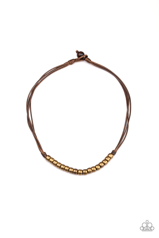 On The TREASURE Hunt Brown Urban Necklace - Paparazzi Accessories