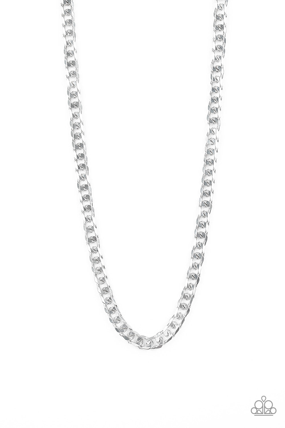 The Game CHAIN-ger Silver Urban Necklace - Paparazzi Accessories - jazzy-jewels-gems