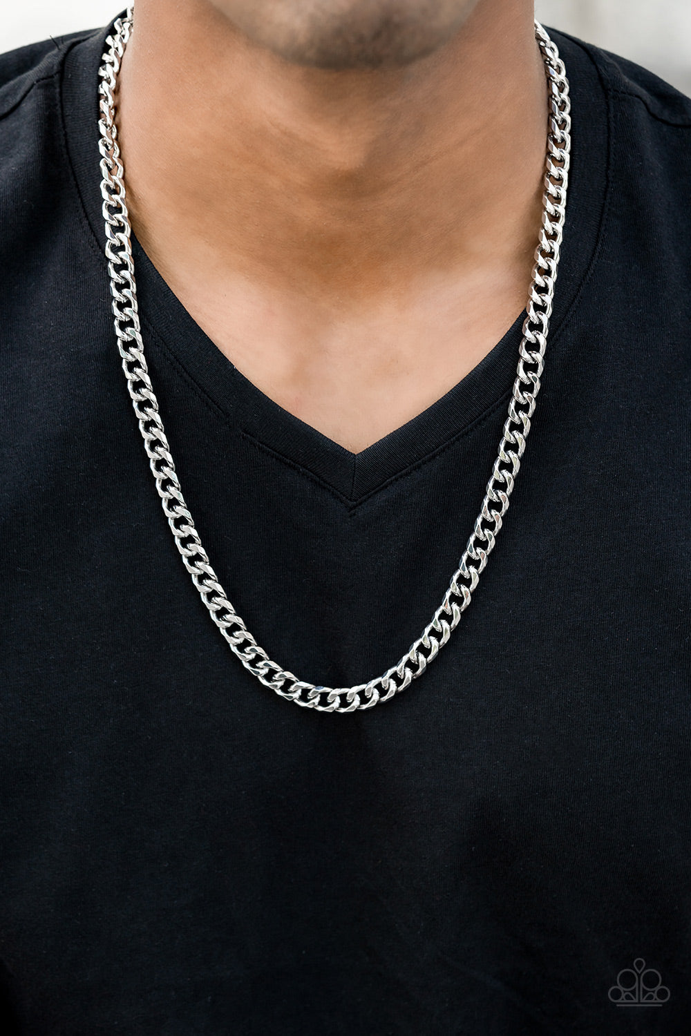 The Game CHAIN-ger Silver Urban Necklace - Paparazzi Accessories - jazzy-jewels-gems