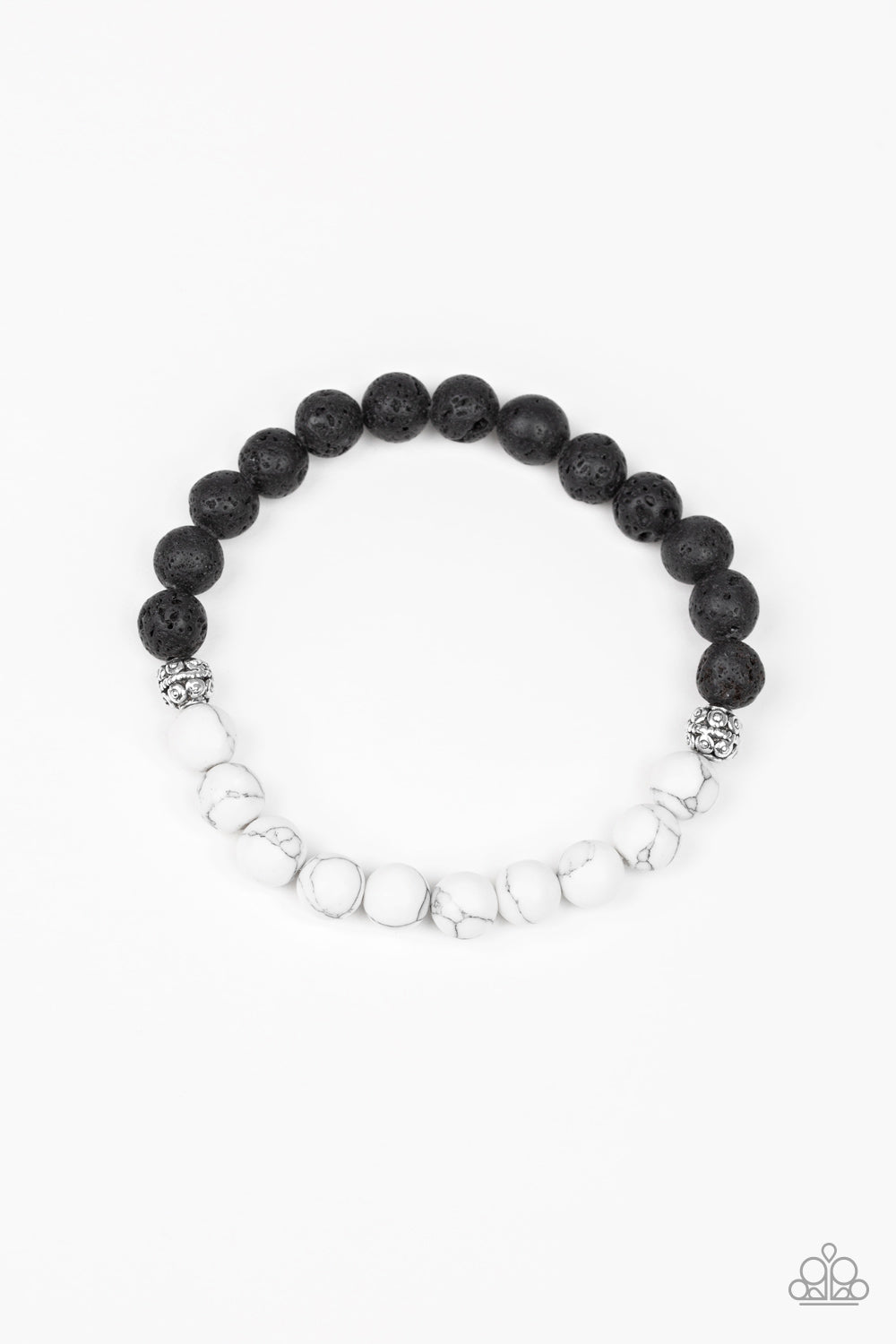 Fortune White Urban Bead Bracelet - Paparazzi Accessories - jazzy-jewels-gems