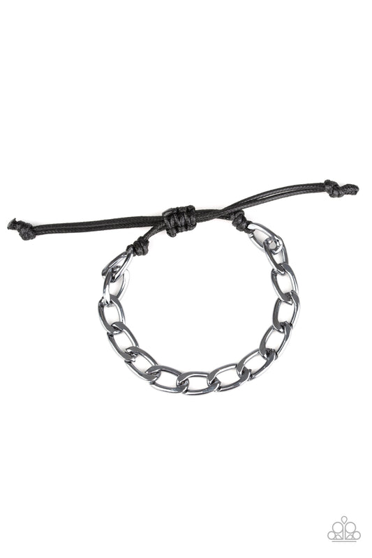 Goalpost Black Urban Bracelet - Paparazzi Accessories - jazzy-jewels-gems