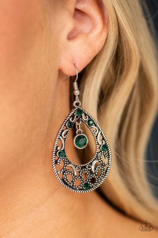 Gotta Get That Glow Green Earring - Paparazzi Accessories