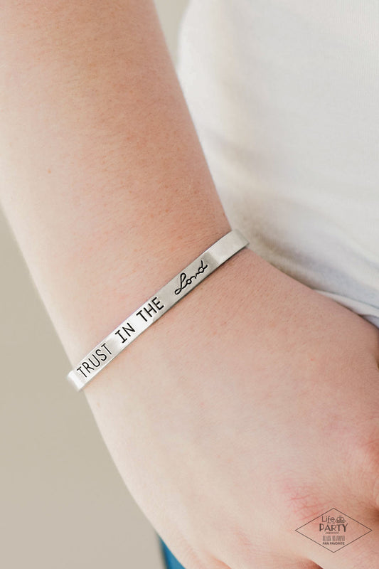 I Put My Trust In You Silver Cuff Bracelet - Paparazzi Accessories