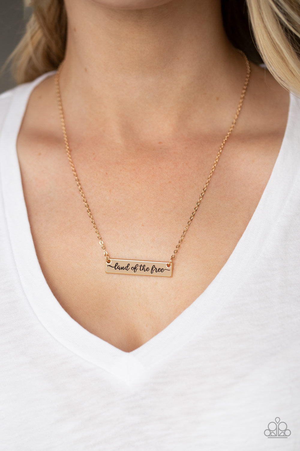 Land Of The Free Gold Necklace - Paparazzi Accessories
