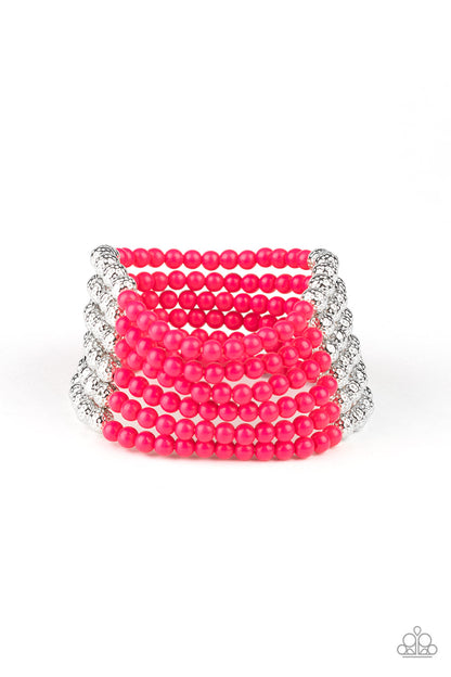 LAYER It On Thick Pink Bracelet - Paparazzi Accessories