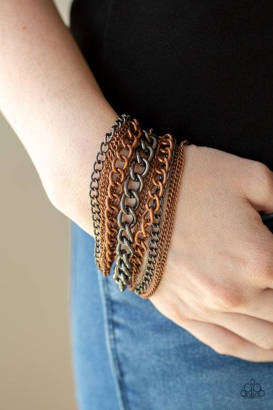 Metallic Horizon Copper Bracelet - Paparazzi Accessories