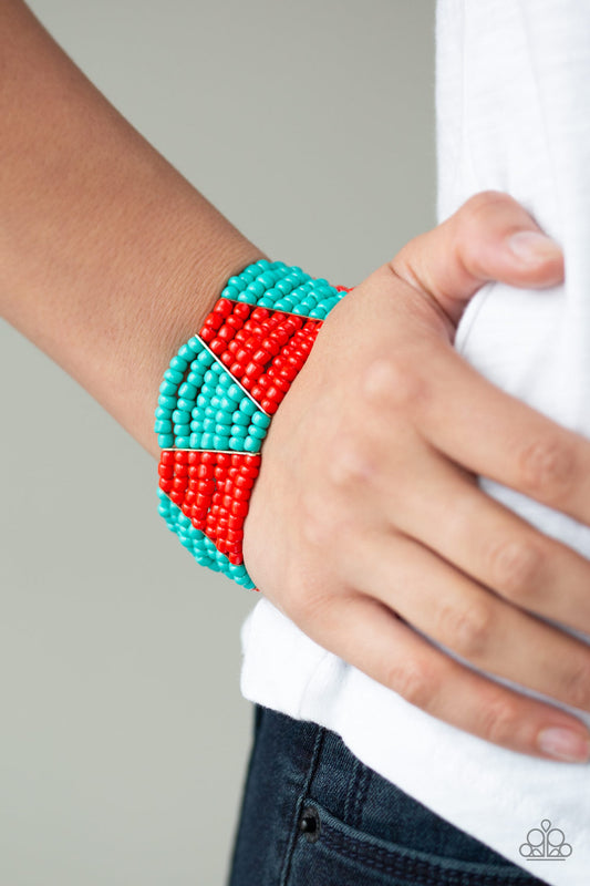 Outback Outing Red Seed Bead Bracelet - Paparazzi Accessories