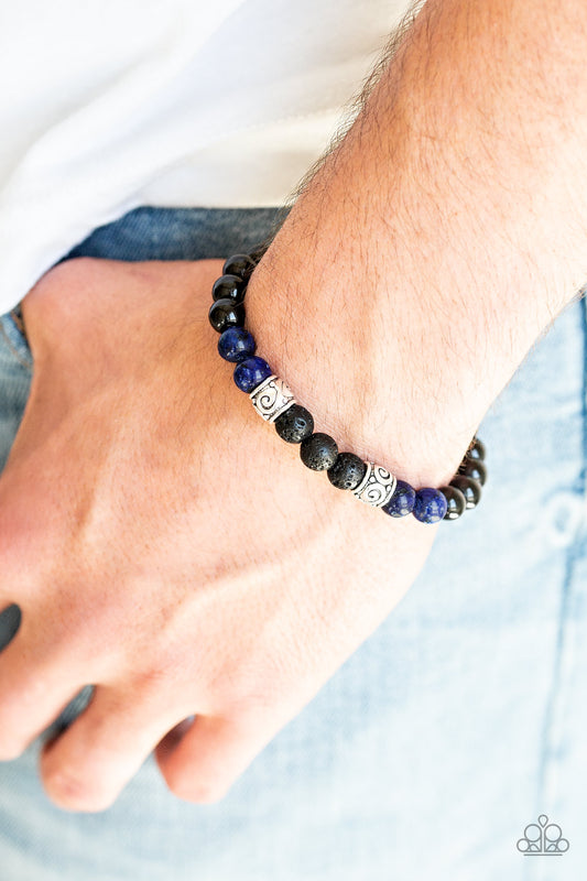 Proverb Blue Urban Bead Bracelet - Paparazzi Accessories - jazzy-jewels-gems