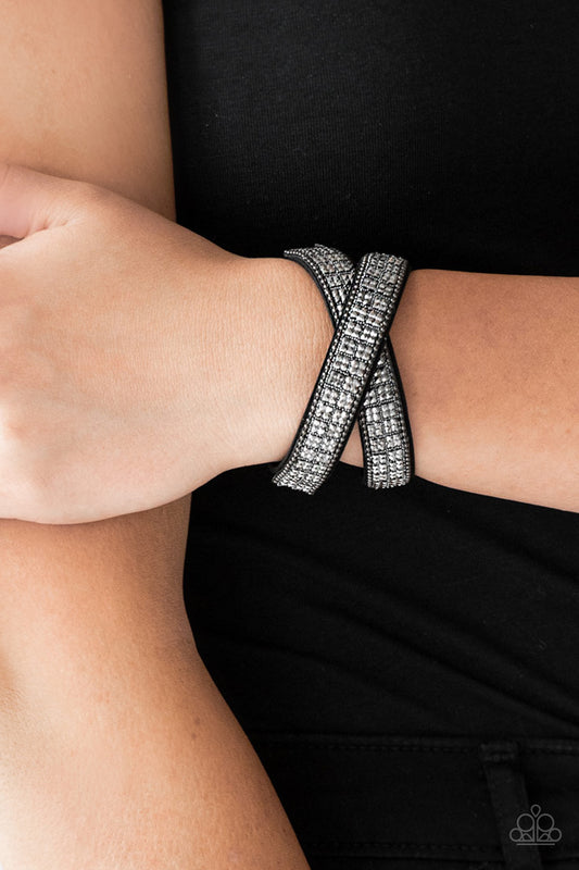 Rock Band Refinement Black Urban Wrap Bracelet - jazzy-jewels-gems