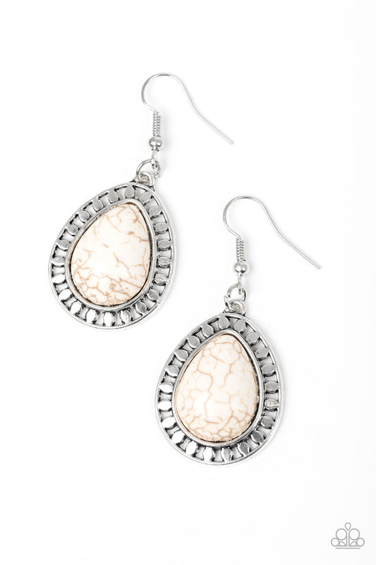 Sahara Serenity White Earring - Paparazzi Accessories