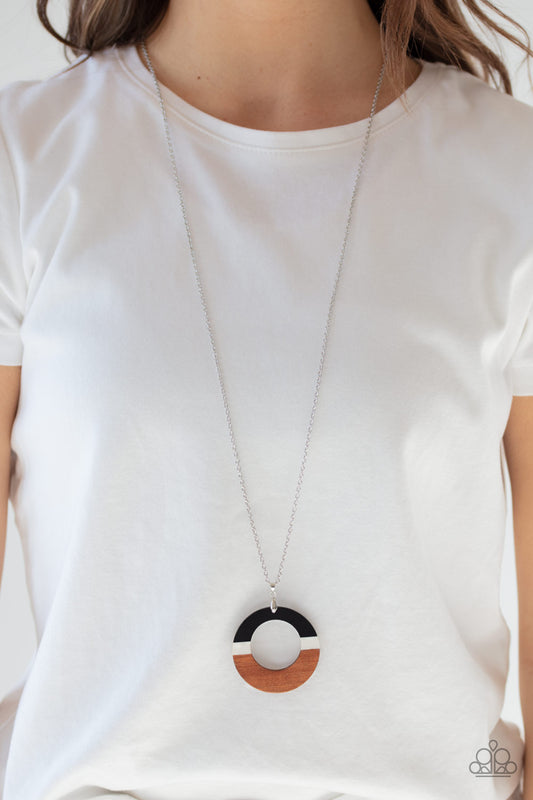 Sail Into The Sunset Black Wooden Necklace - Paparazzi Accessories