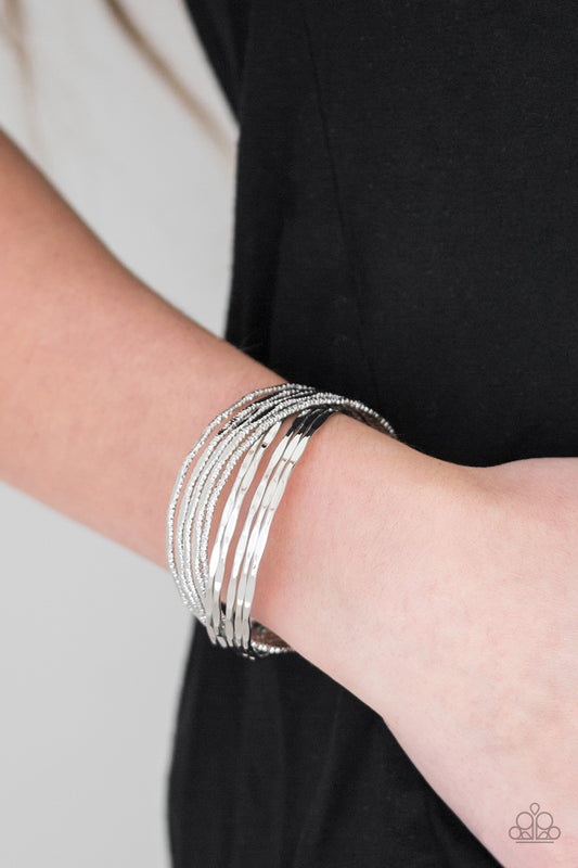See A Pattern? Silver Cuff Bracelet - Paparazzi Accessories
