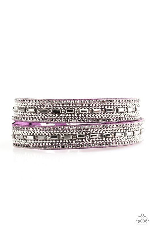 Shimmer and Sass Purple Wrap Bracelet - Paparazzi Accessories