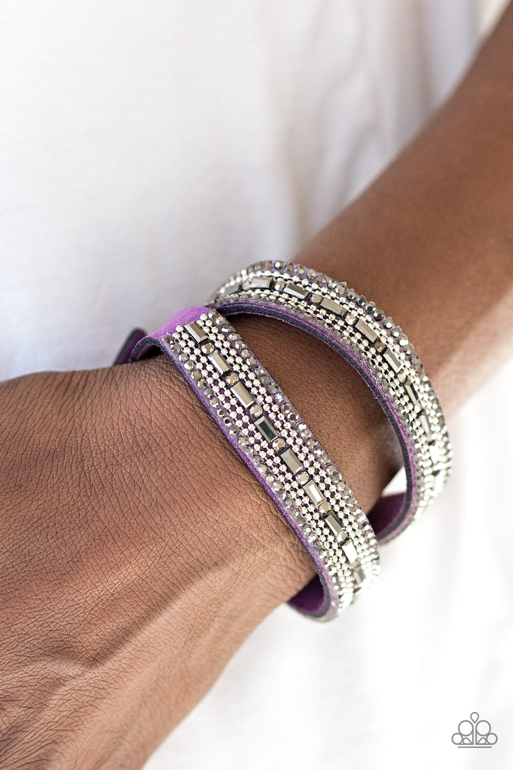 Shimmer and Sass Purple Wrap Bracelet - Paparazzi Accessories