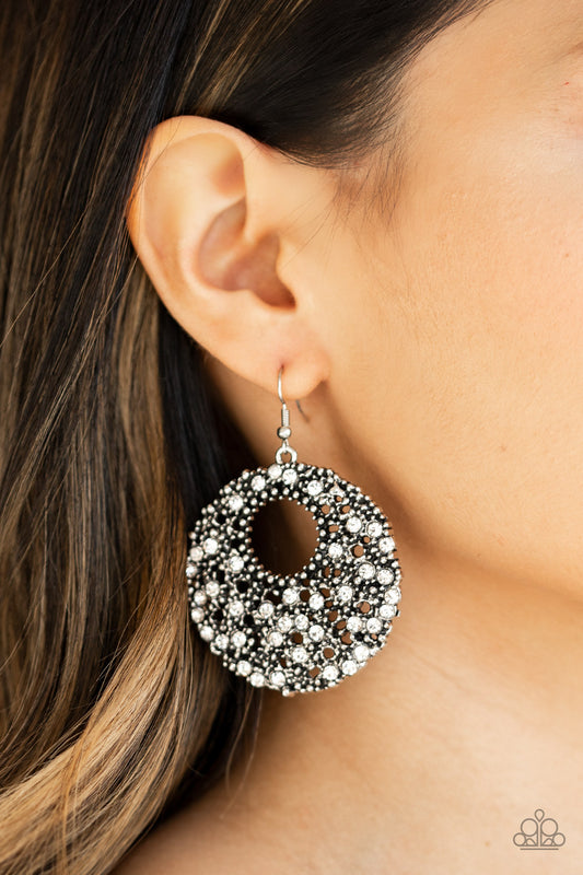 Starry Showcase White Earring - Paparazzi Accessories
