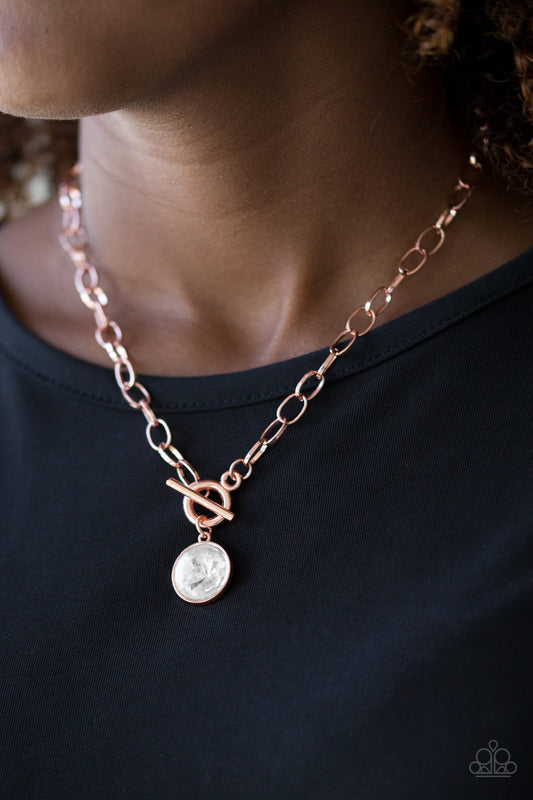 She Sparkles On Copper Toggle Necklace - Paparazzi Accessories