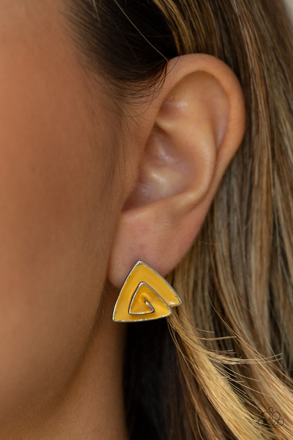 On Blast Yellow Earring - Paparazzi Accessories