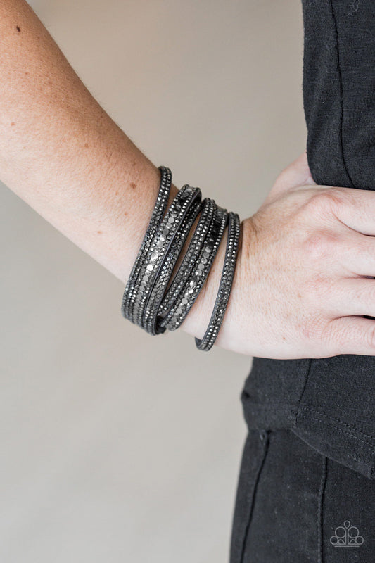 Rock Star Attitude Silver Wrap Bracelet - Paparazzi Accessories