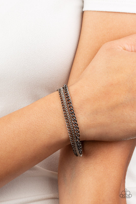 Industrial Icon Black Bracelet - Paparazzi Accessories