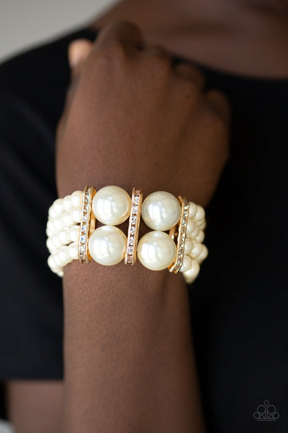 Romance Remix Gold Pearl Bracelet - Paparazzi Accessories