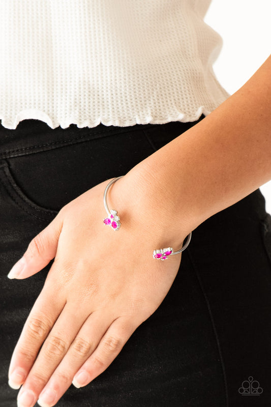 Going For Glitter Pink Cuff Bracelet - Paparazzi Accessories