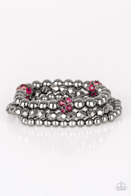 Noticeably Noir Pink Bracelet - Paparazzi Accessories