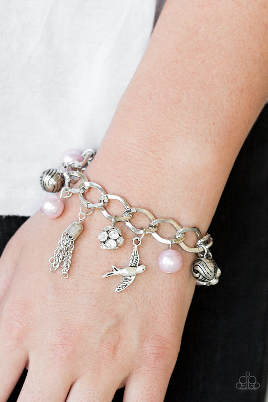Lady Love Dove Pink Charm Bracelet - Paparazzi Accessories
