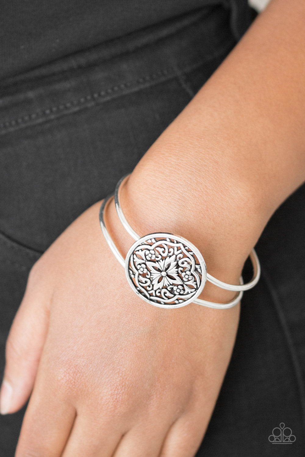 Mandala Majesty Silver Bracelet - Paparazzi Accessories