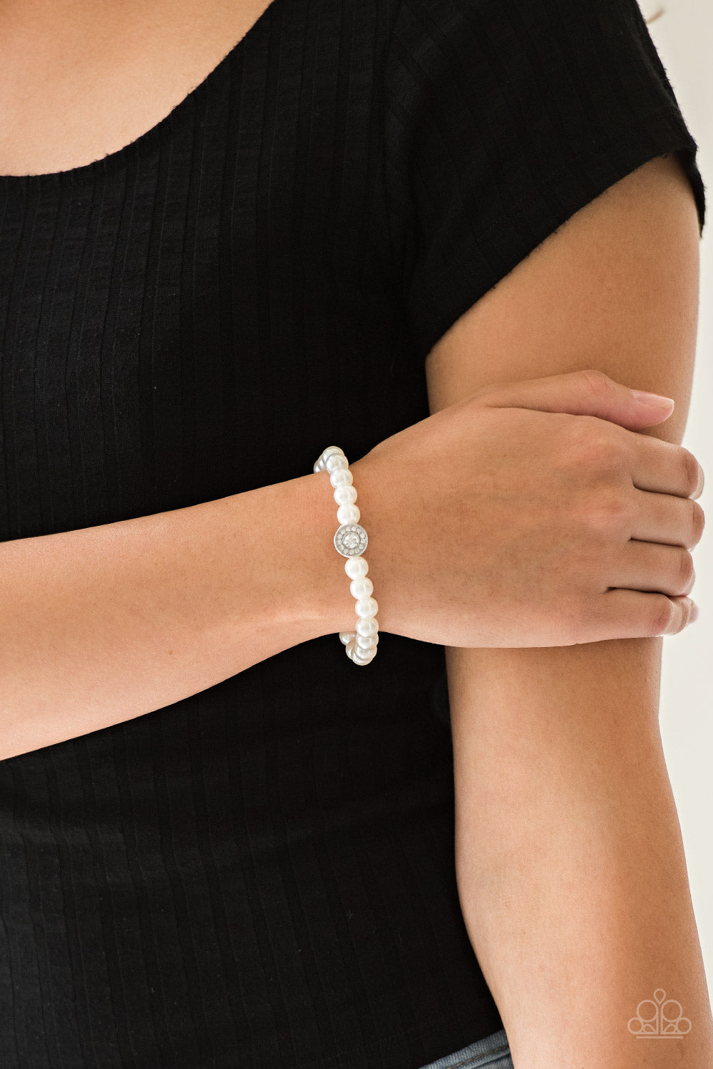 Follow My Lead White Pearl Bracelet - Paparazzi Accessories