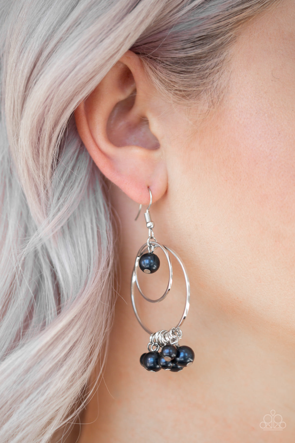 New York Attraction Blue Earring - Paparazzi Accessories