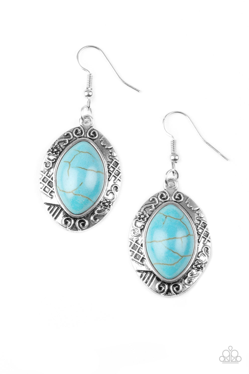 Aztec Horizons Blue Earring - Paparazzi Accessories