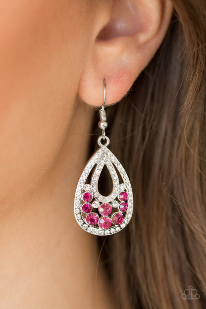 Sparkling Stardom Pink Earring - Paparazzi Accessories